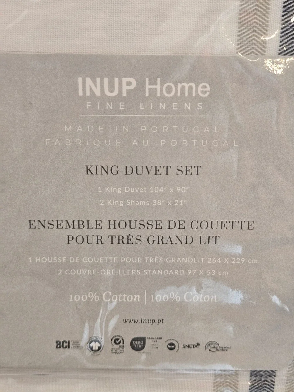 INUP Home 100% Cotton Duvet Cover Set King Duvet With 2 Shams